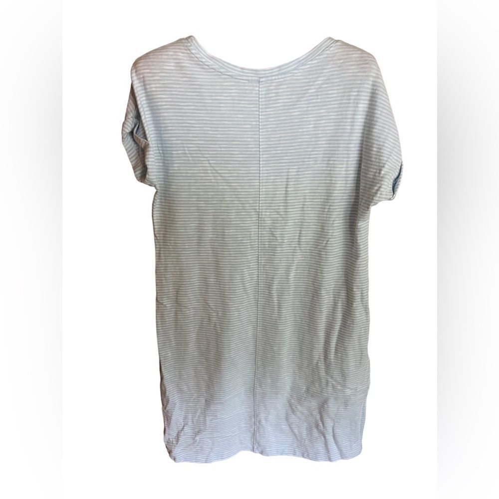Gap blue/grey striped capped sleeves coastal grandma dress size medium‎